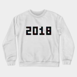 Pixel 2018 in Colorful Snowflakes with a Black Outline (Gold Blue Red Silver Green) Crewneck Sweatshirt